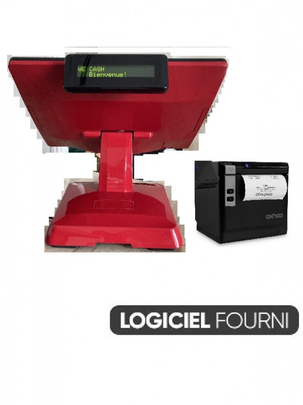 Caisse Enregistreuse Tactile Reconditionnée OXHOO Indigo i3 ROUGE 15 pouces avec Afficheur Prix et Scanner intégré Caisse Enregistreuse Tactile Reconditionnée OXHOO Indigo i3 ROUGE 15 pouces avec Afficheur Prix et Scanner intégré